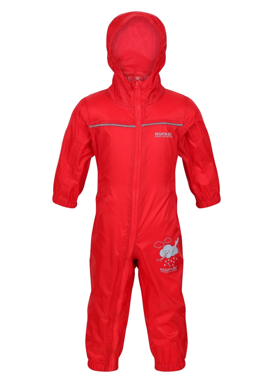Regatta Pepper Kids Puddle IV Ruby Waterproof Breathable Isolite Rainsuit (6 Months - 6 Years)