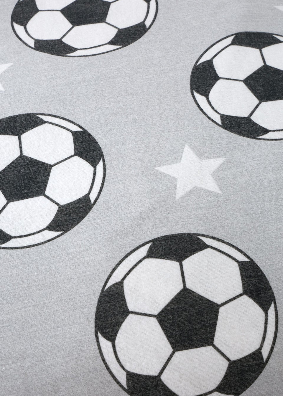 Catherine Lansfield Grey Brushed Cotton Football Stars Fitted Sheet