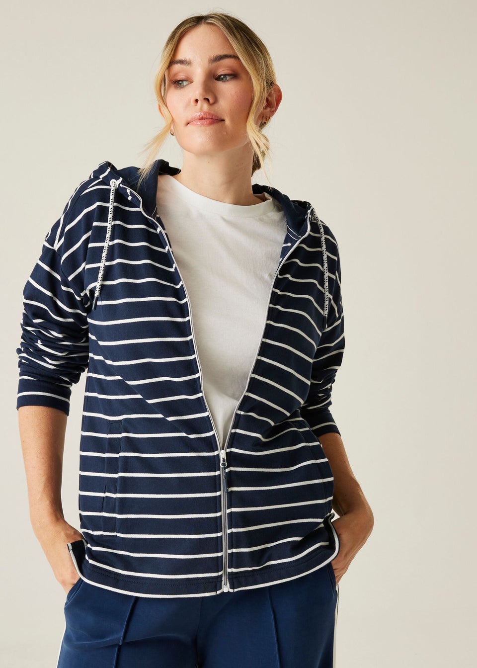 Regatta Navy White Stripe Bayletta II Hoody