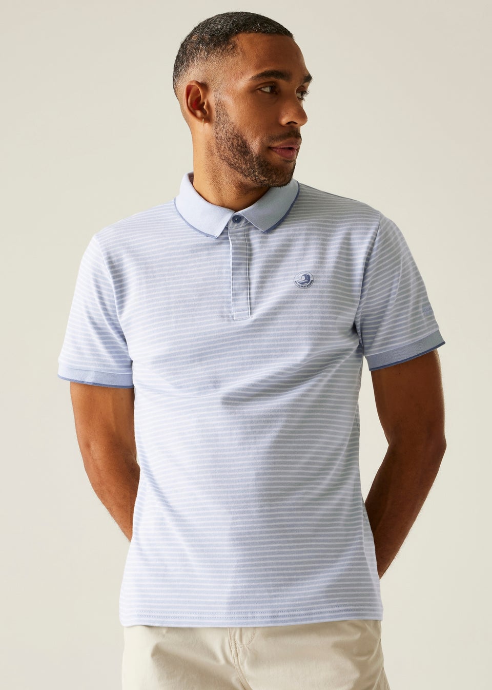 Regatta Skyway White Stripe Tiver Polo Shirt