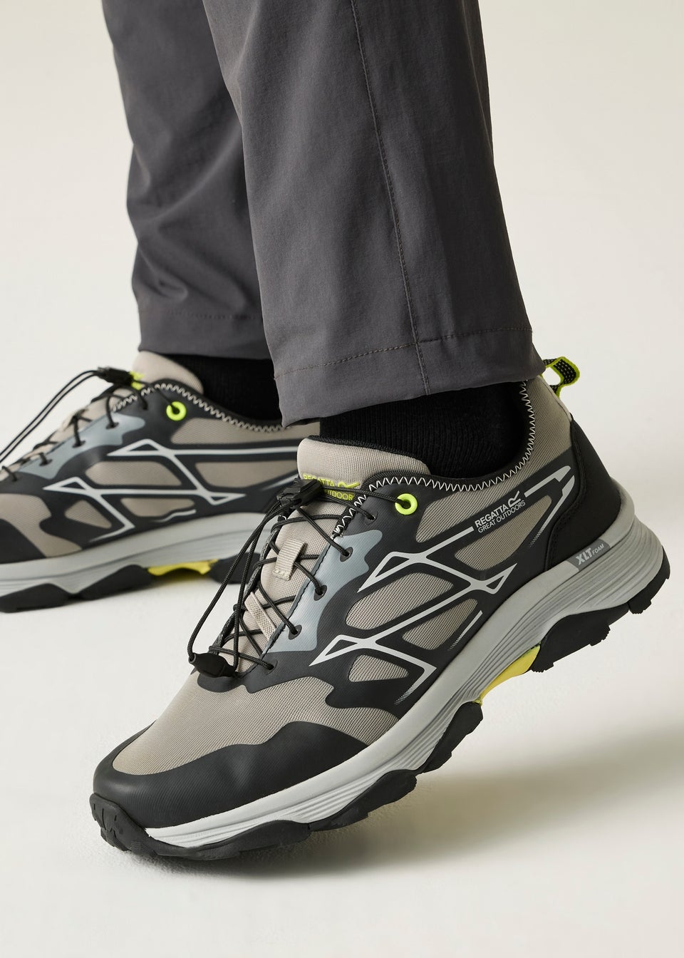 Regatta Grey/Black Lime Blaze Water Repellent Trainers