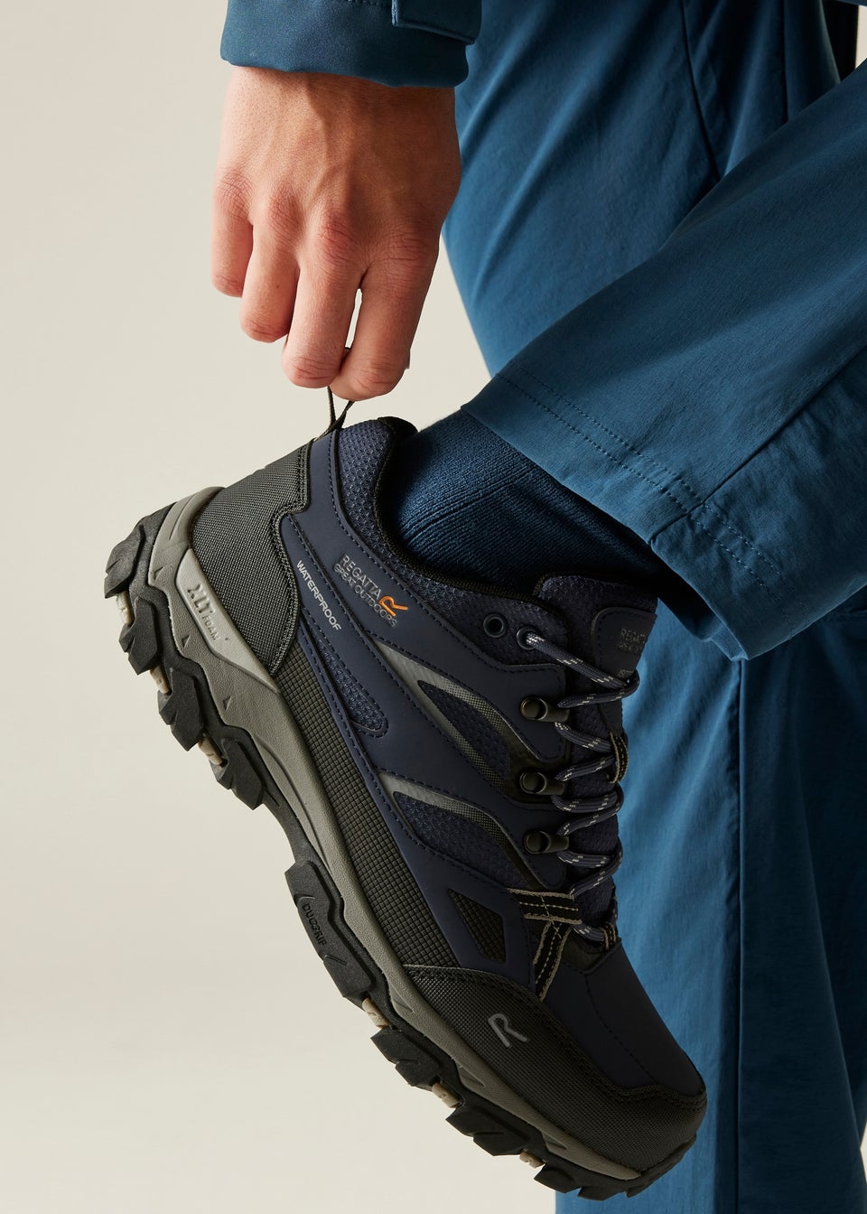 Regatta Navy Dark Steel Holcombe Low III Waterproof Breathable Isotex Walking Shoes