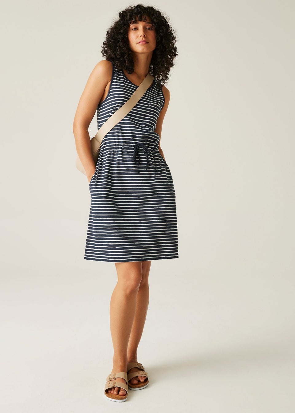 Regatta Navy White Painterly Stripe Ariena Dress