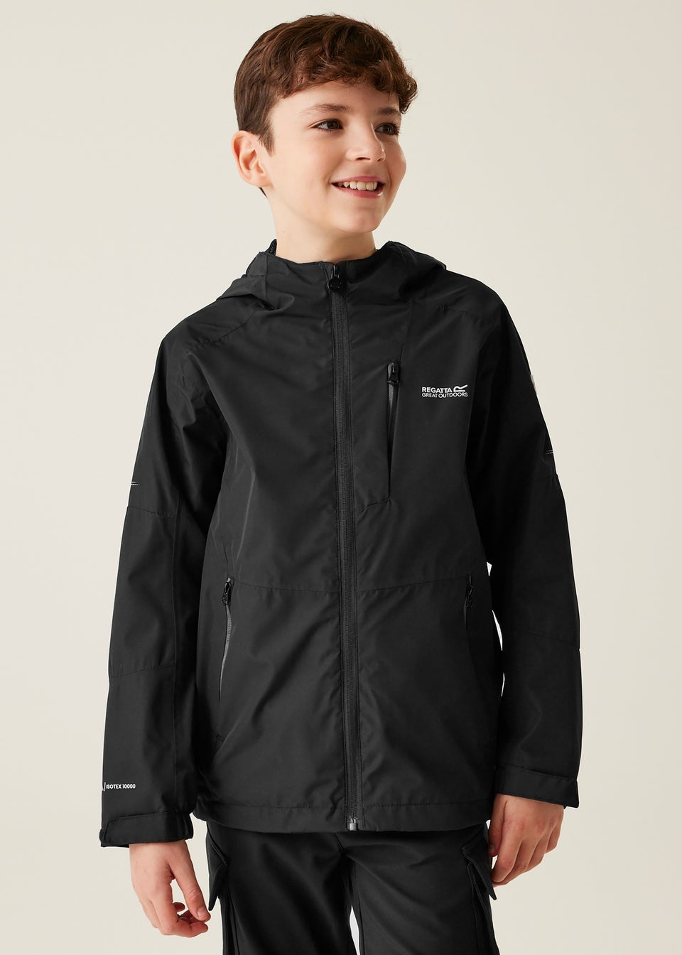 Regatta Black Kids Junior Calderdale III Waterproof Breathable Isotex Jacket (3-16 yrs)