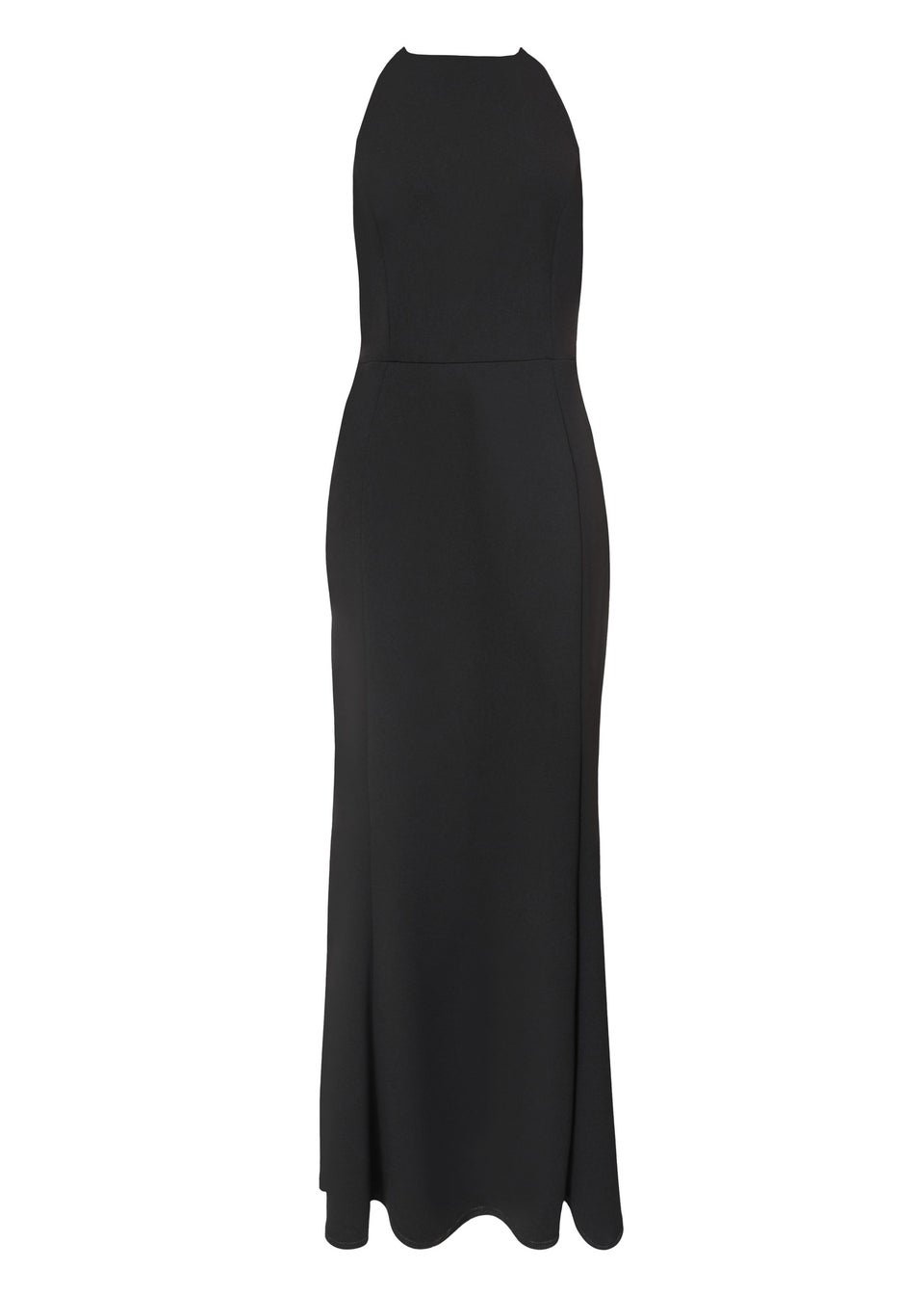 Quiz Black Halter Neck Fishtail Maxi Dress