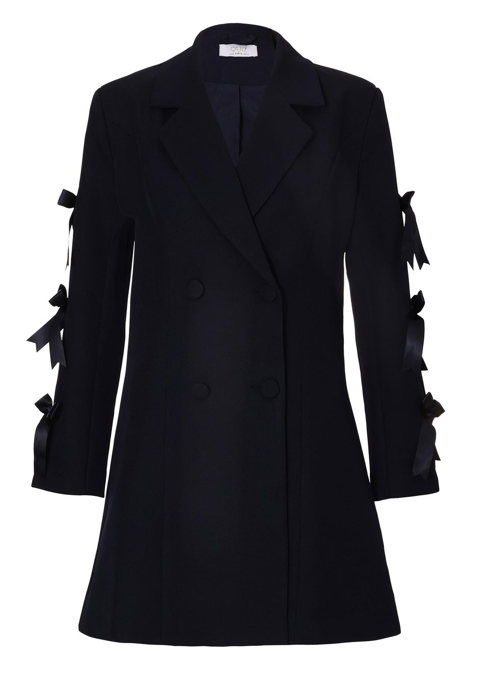 Quiz Navy Bow Sleeve Blazer Dress