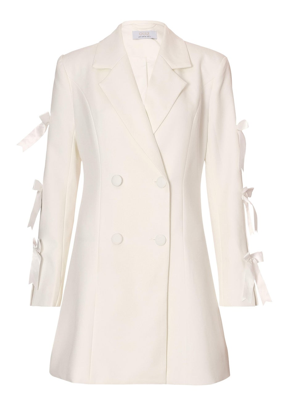 Quiz White Bow Sleeve Blazer Dress