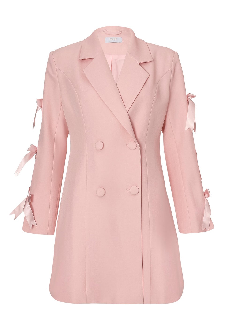 Quiz Pink Bow Sleeve Blazer Dress