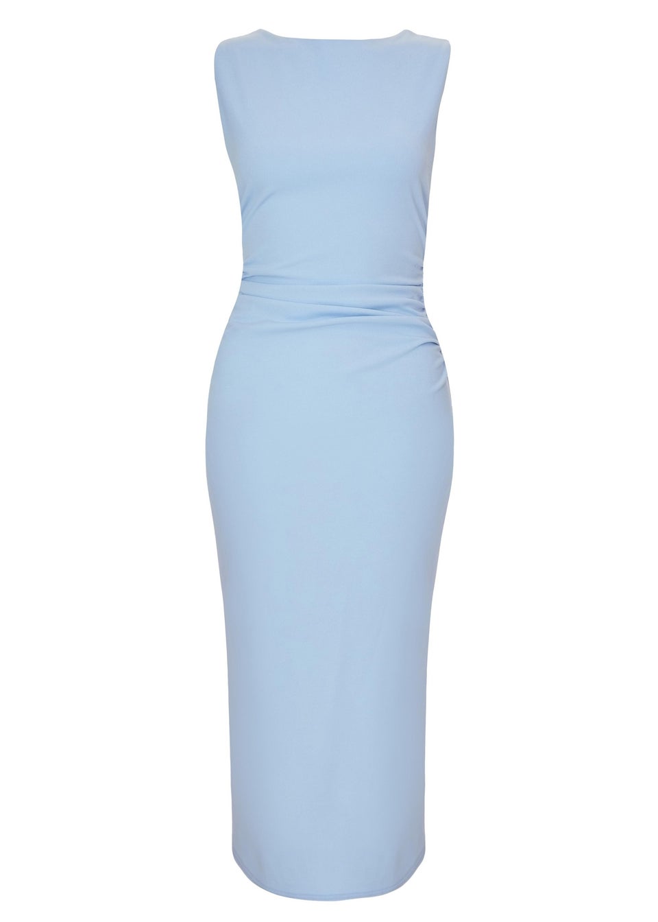 Quiz Blue Petite Bow Back Midaxi Dress