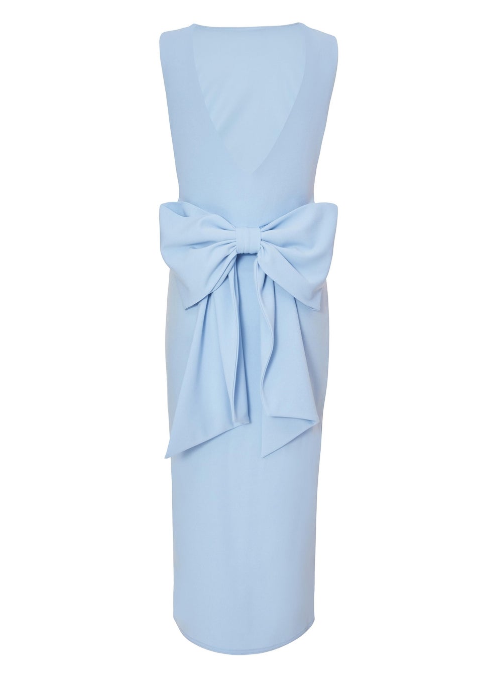 Quiz Blue Petite Bow Back Midaxi Dress
