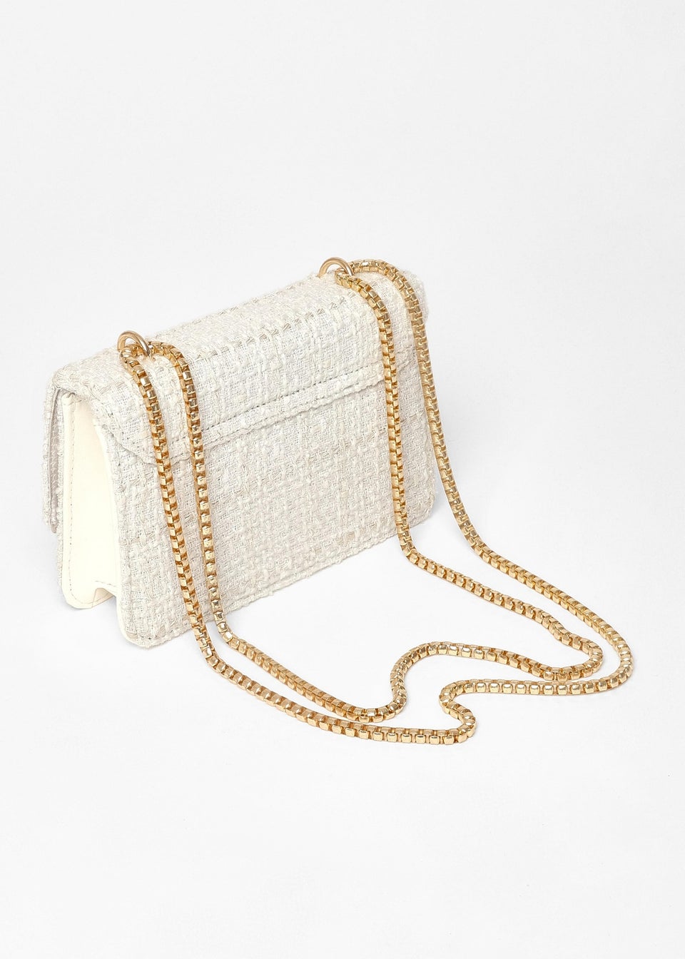 Quiz Cream Boucle Cross Body Bag