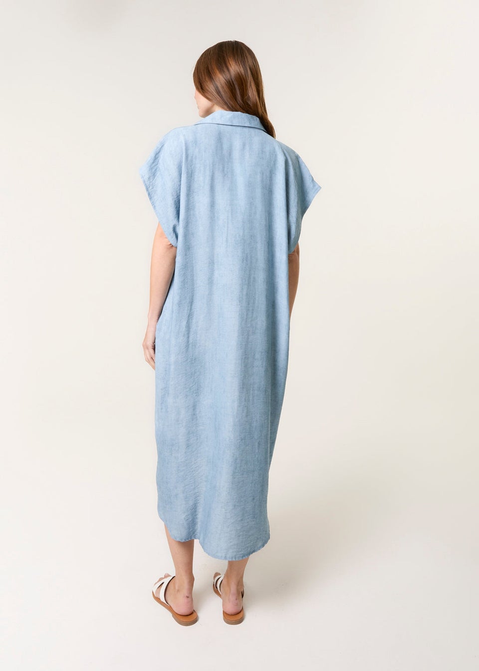 Blue Vanilla Blue Side Pocket Shirt Dress