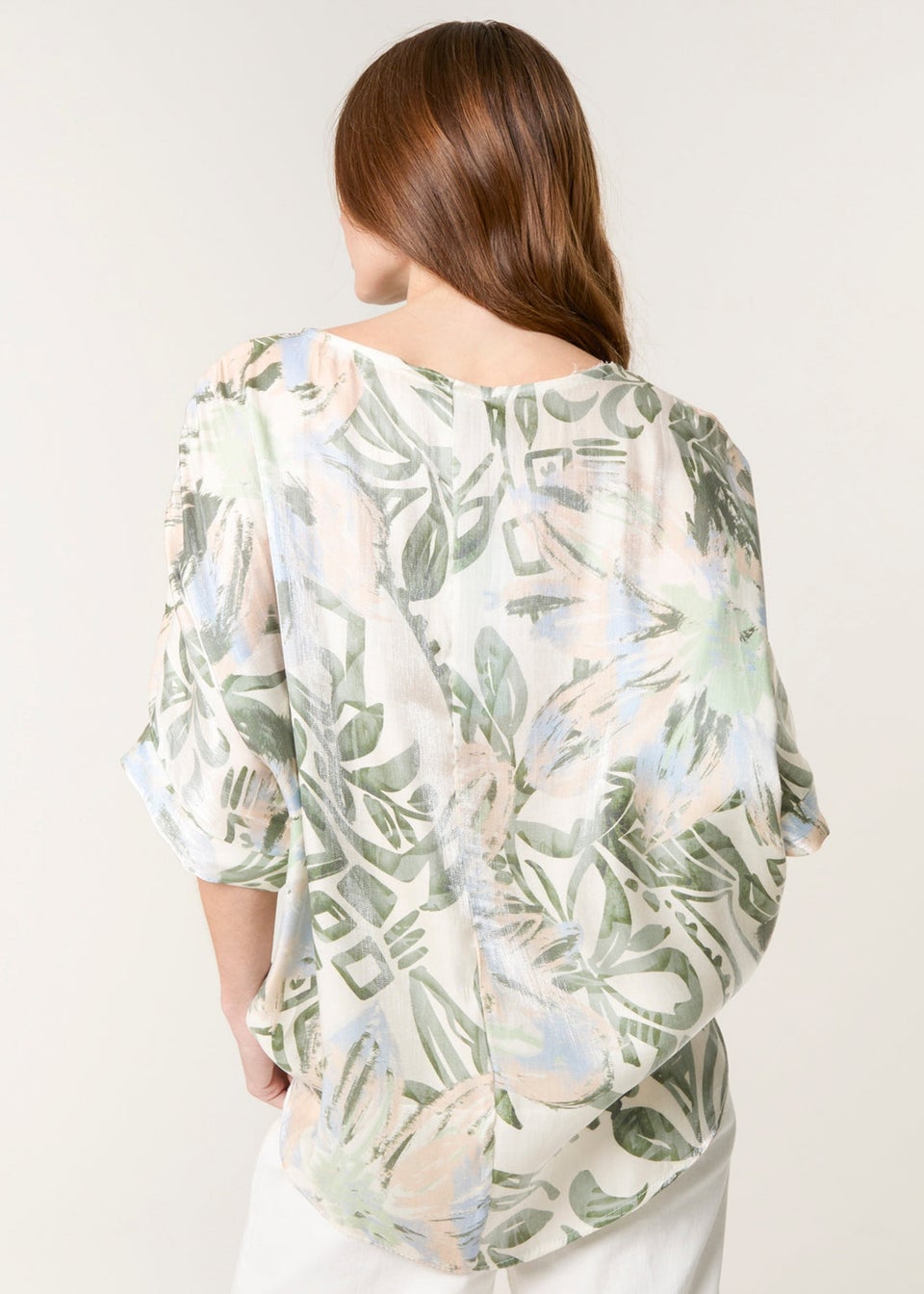 Blue Vanilla Khaki Metallic Sheen Top