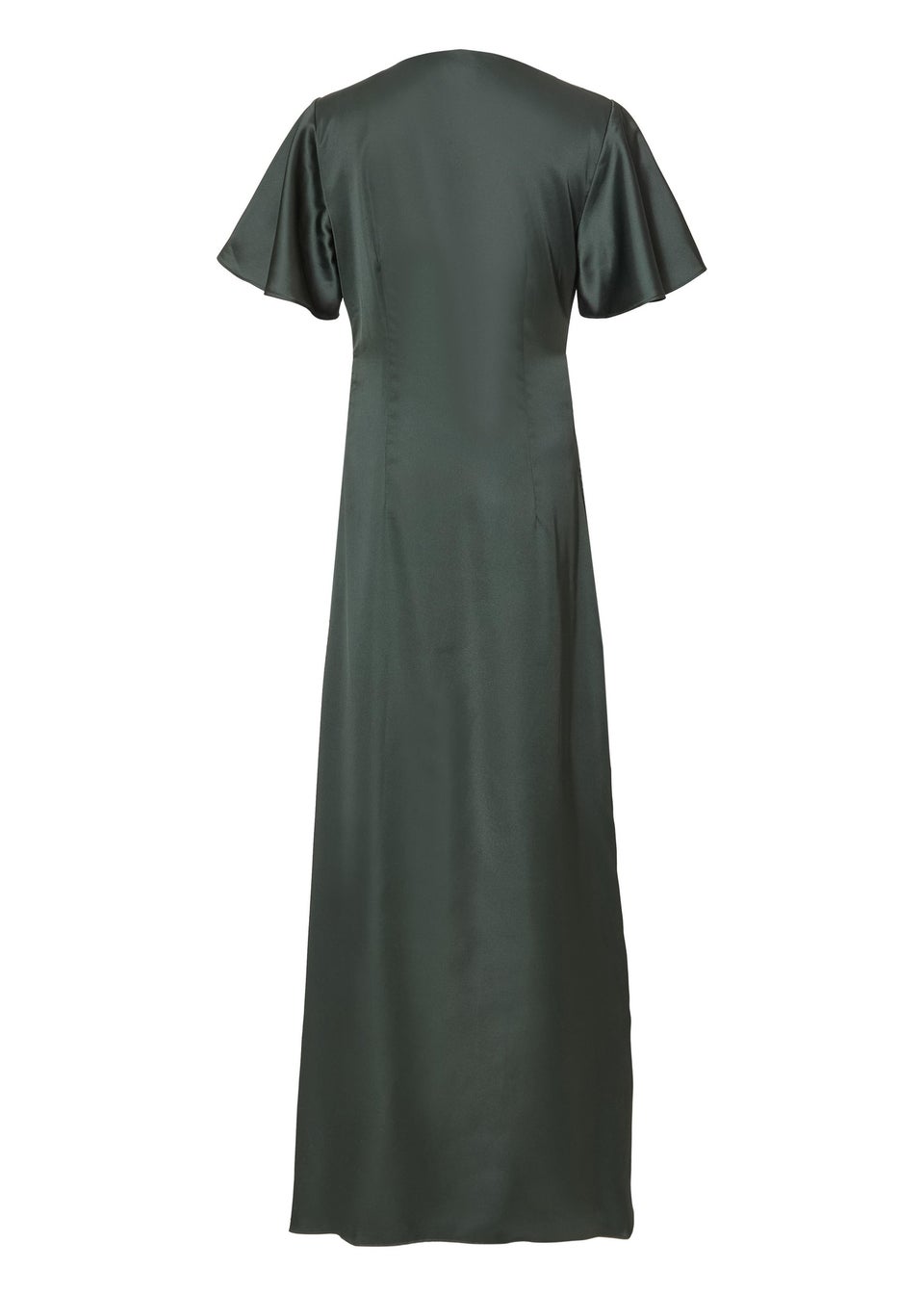 Quiz Green Satin Midaxi Dress