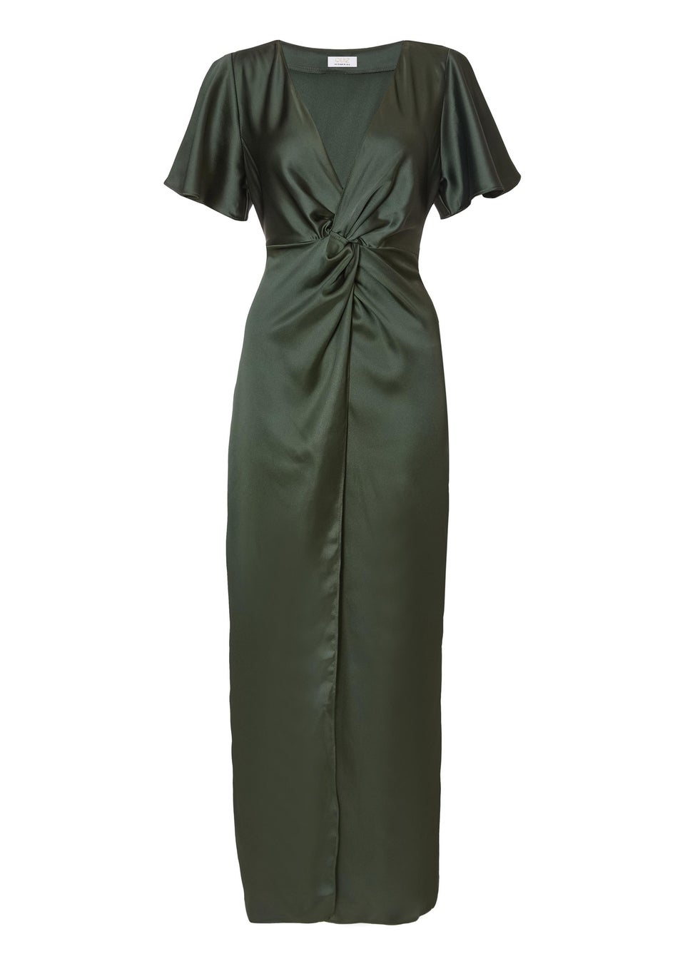 Quiz Green Satin Midaxi Dress