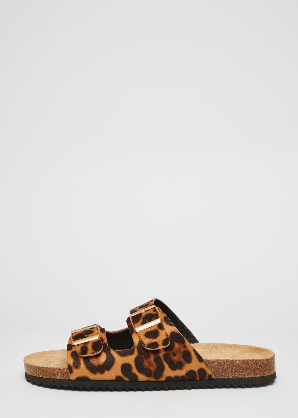Quiz Multi Leopard Print Double Buckle Flat Sandals