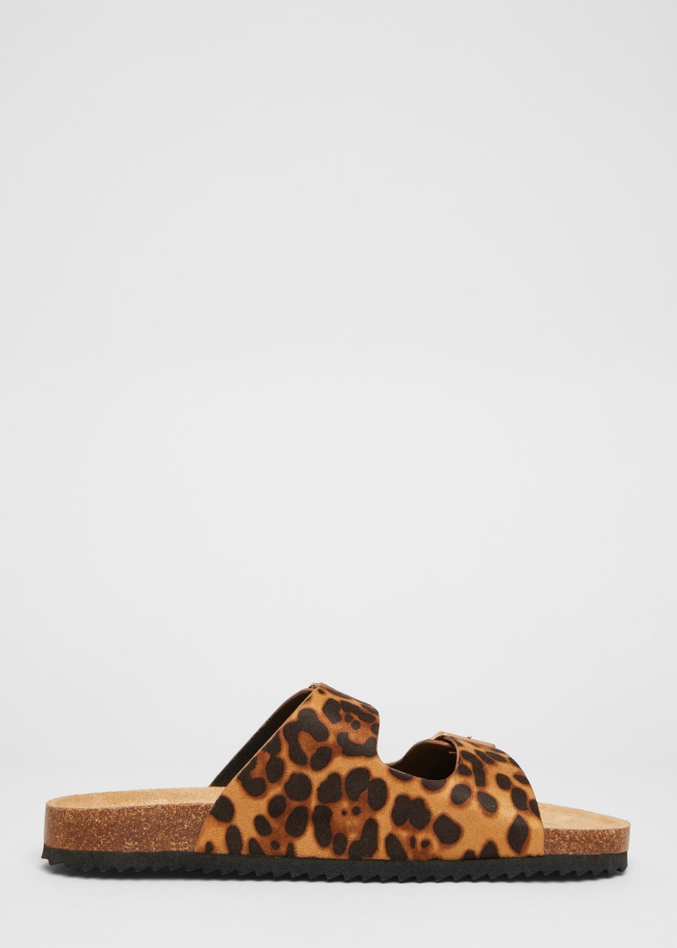 Quiz Multi Leopard Print Double Buckle Flat Sandals
