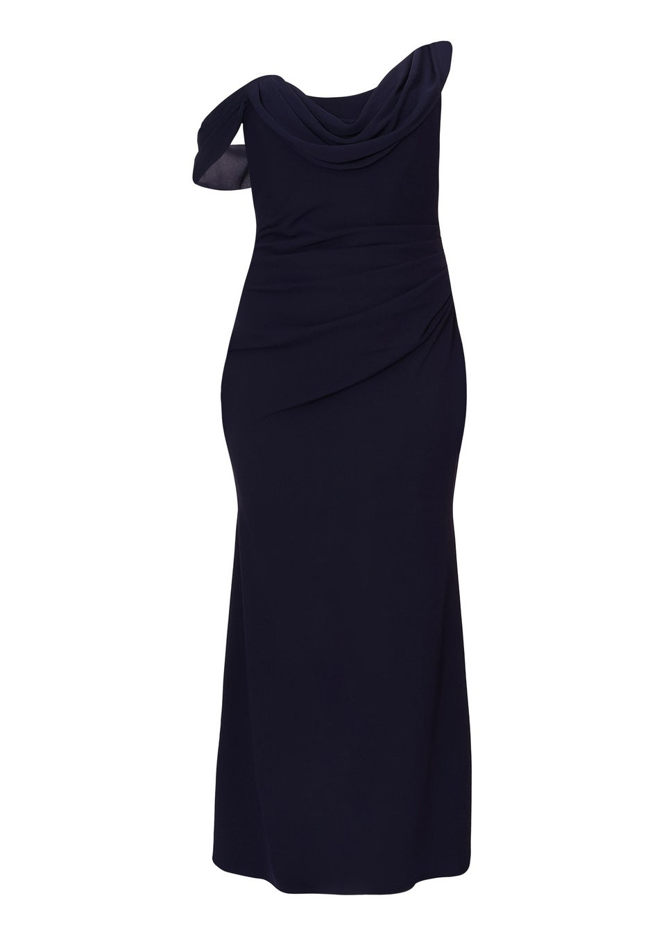 Quiz Navy Curve Drop Sleeve Maxi Dress