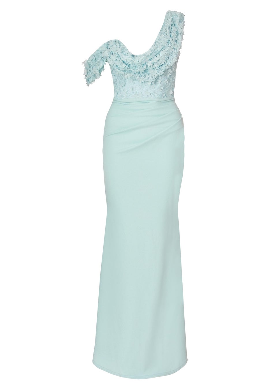 Quiz Blue Floral Ruched Maxi Dress