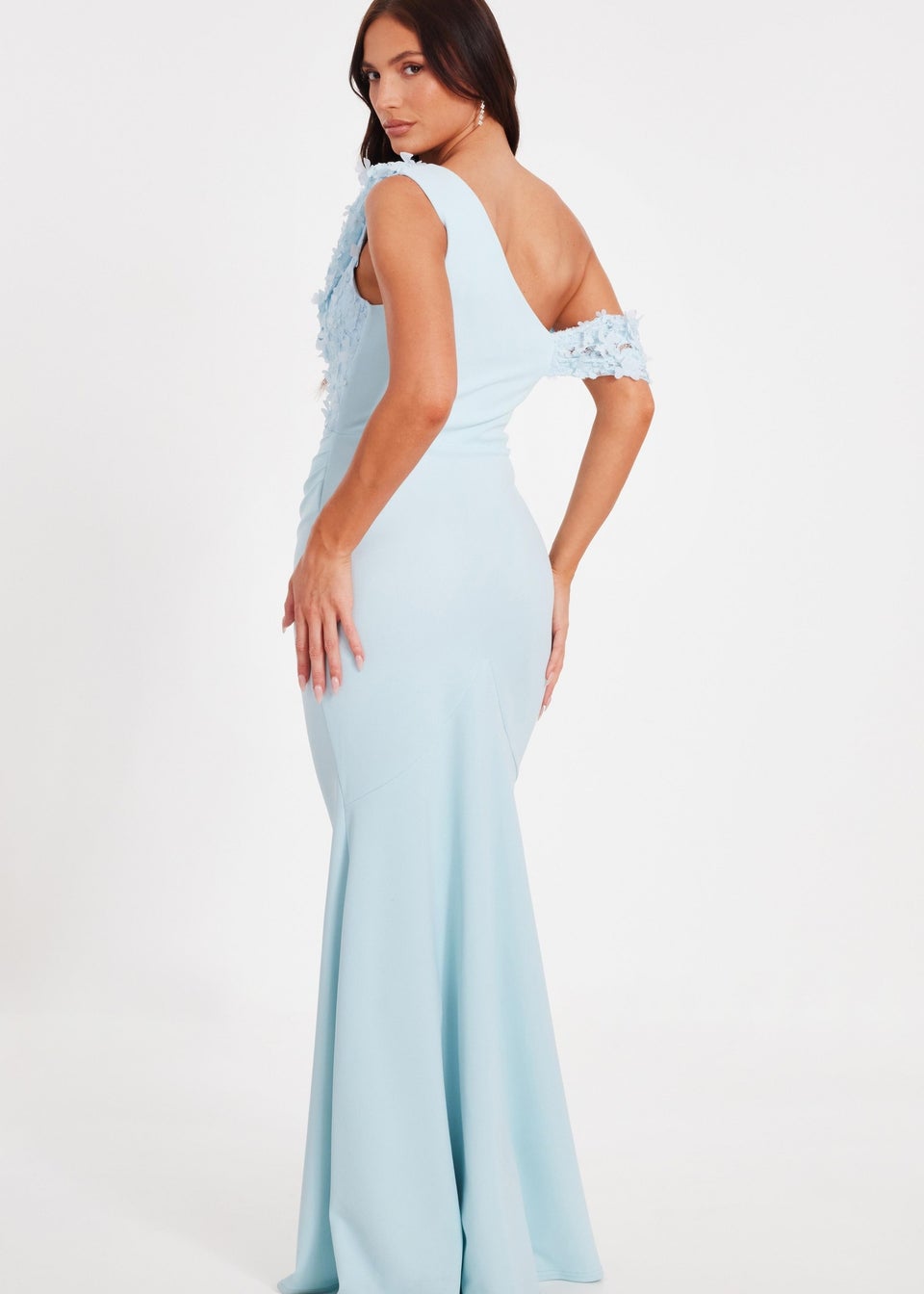 Quiz Blue Floral Ruched Maxi Dress