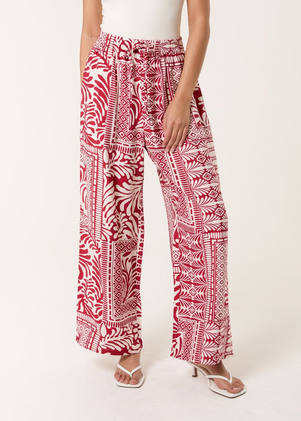 Blue Vanilla Red Abstract Print Trousers