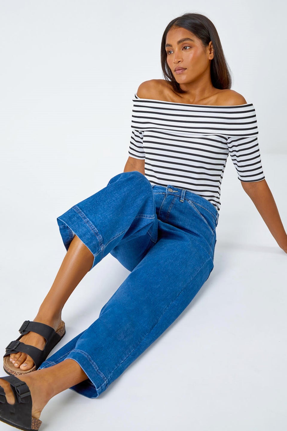 Roman Denim Cotton Denim Stretch Culottes
