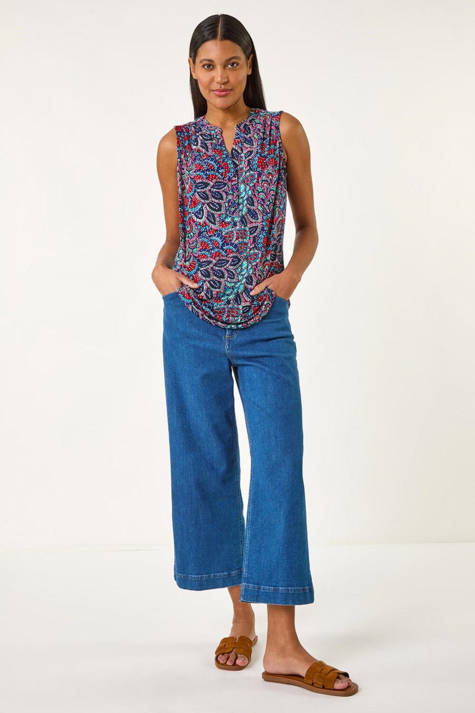 Roman Denim Cotton Denim Stretch Culottes