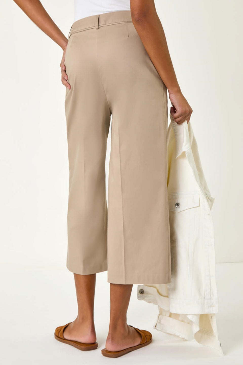 Roman Mocha Cotton Culotte Trousers