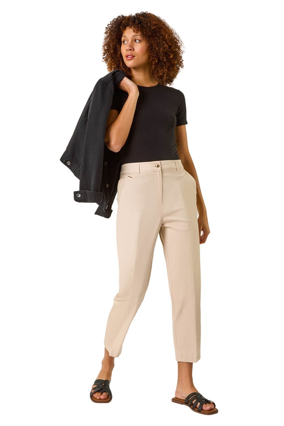 Roman Stone Cotton Stretch Cropped Trouser