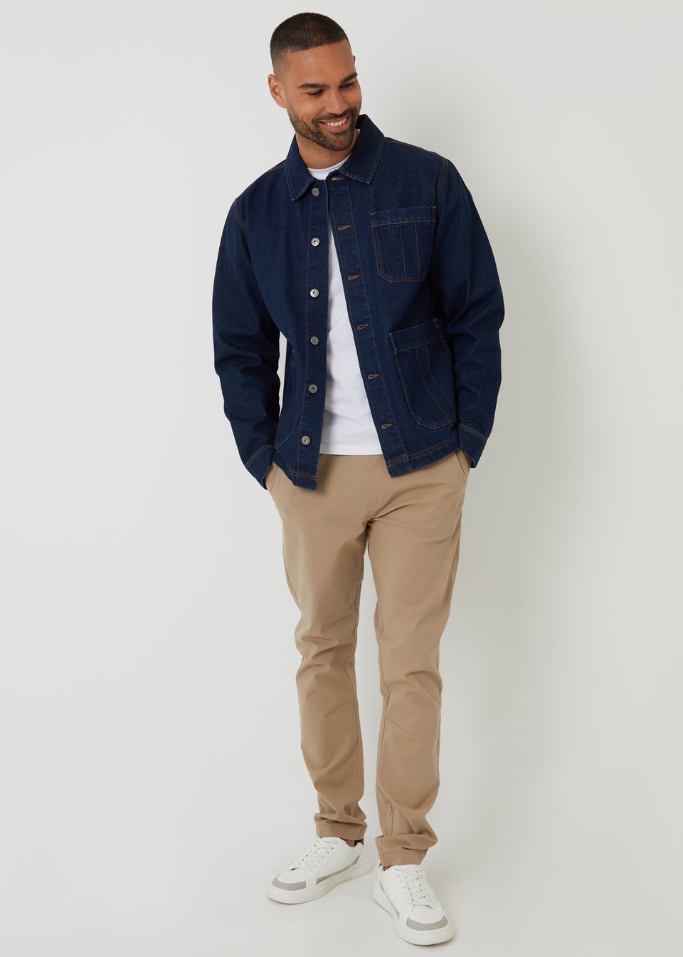 Threadbare Dark Blue Rinse Wash Denim Utility Jacket
