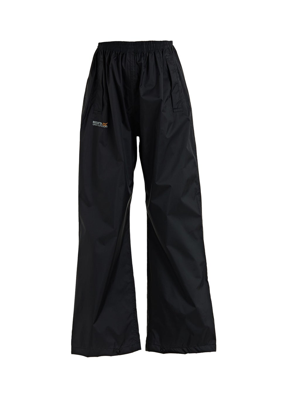 Regatta Kids Pack It Black Waterproof Breathable Isolite Overtrousers (2-14 yrs)