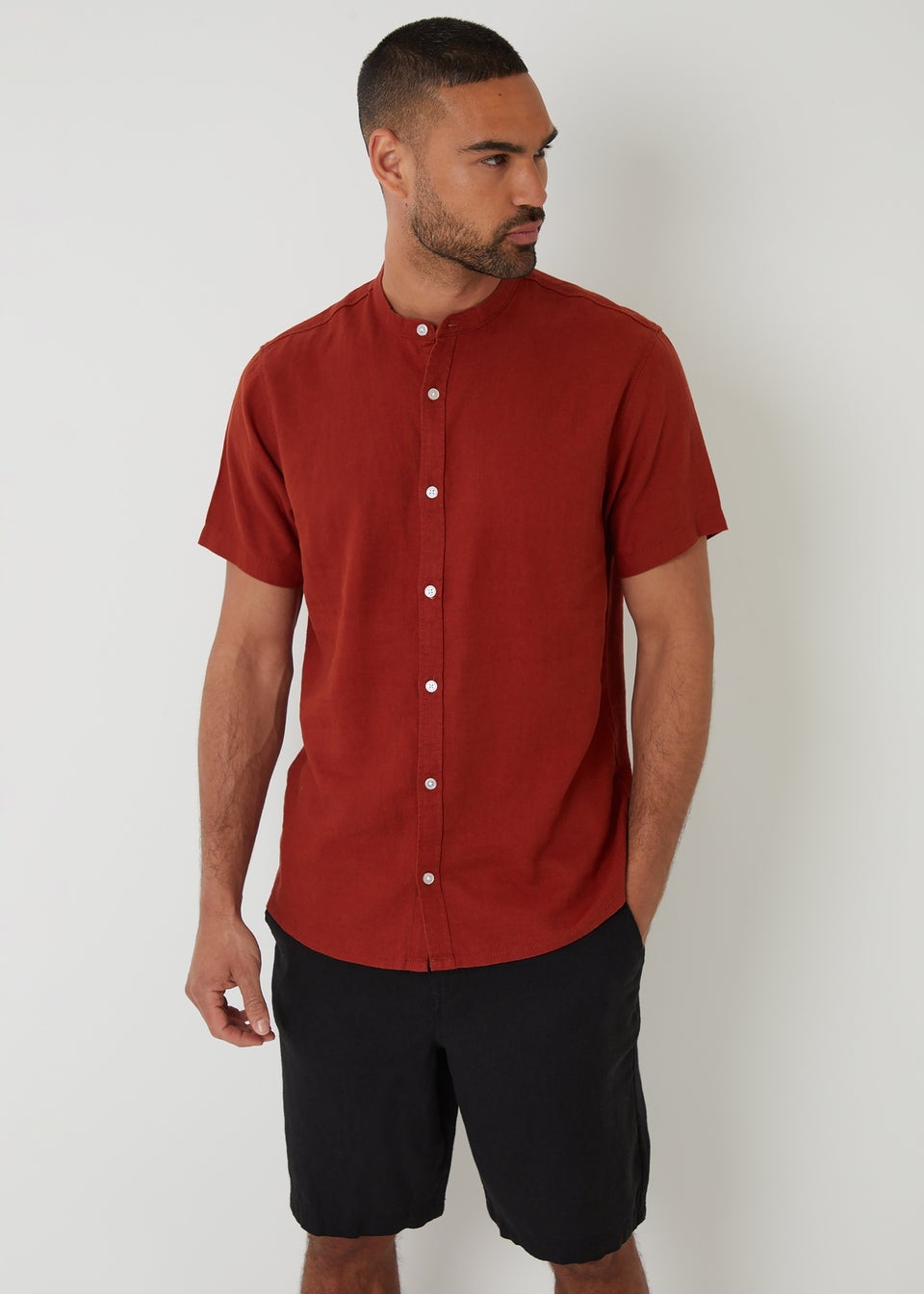 Threadbare Black Linen Blend Chino Shorts