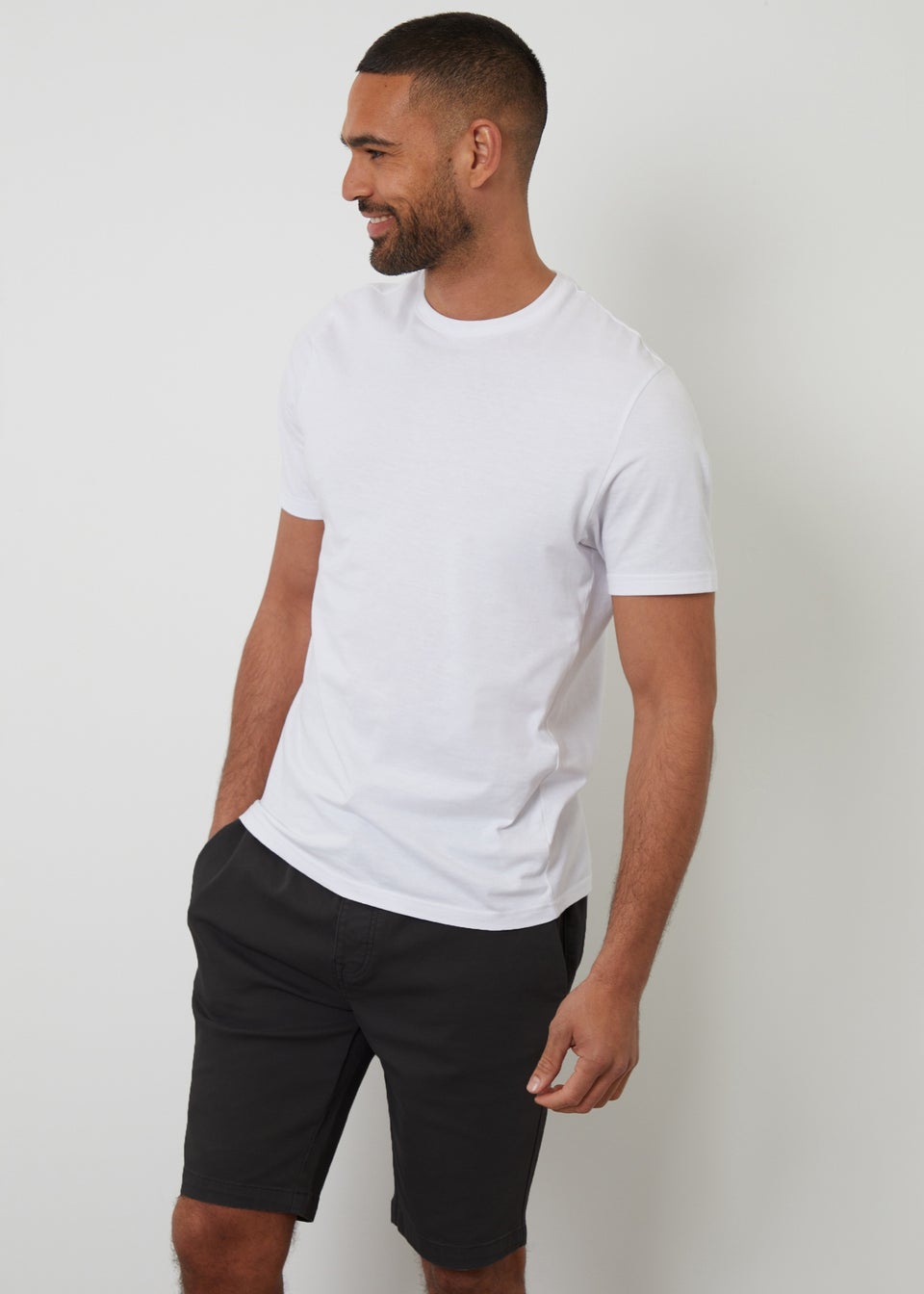 Threadbare Black Elasticated Waist Stretch Chino Shorts