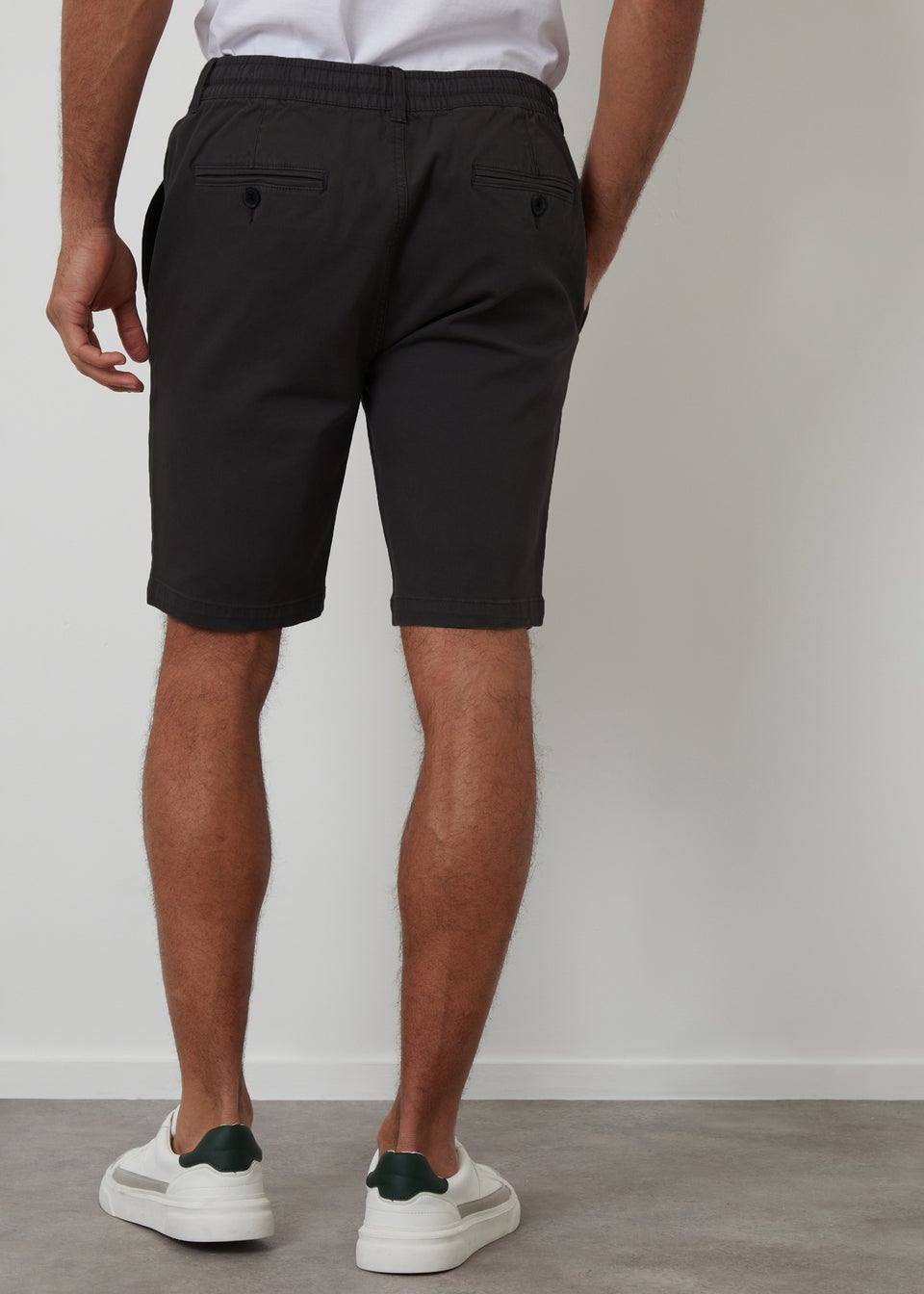 Threadbare Black Elasticated Waist Stretch Chino Shorts