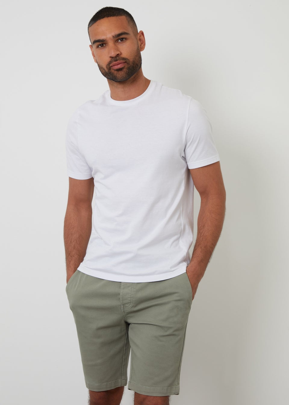 Threadbare Soft Green Elasticated Waist Stretch Chino Shorts