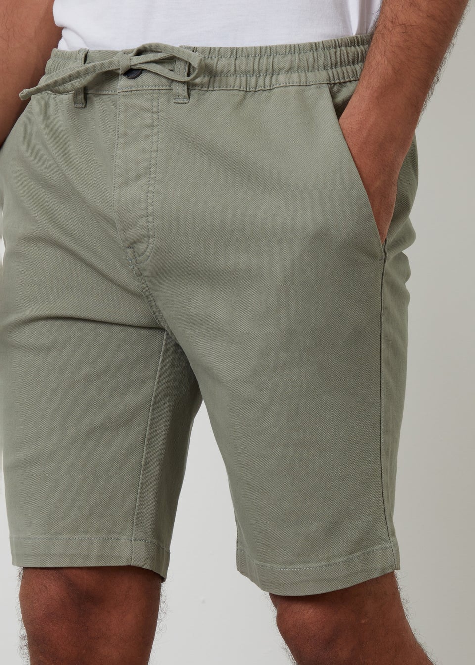 Threadbare Soft Green Elasticated Waist Stretch Chino Shorts
