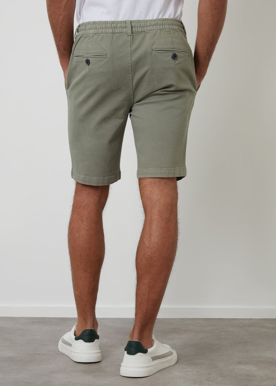 Threadbare Soft Green Elasticated Waist Stretch Chino Shorts