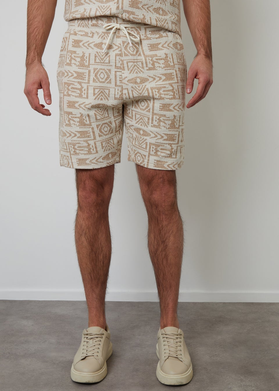 Threadbare Natural Patterned Textured Pull On Shorts