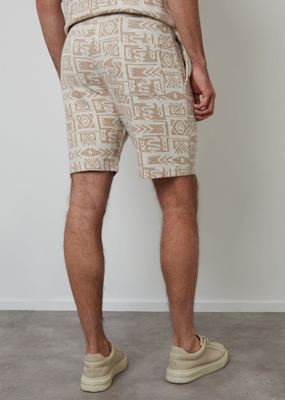 Threadbare Natural Patterned Textured Pull On Shorts