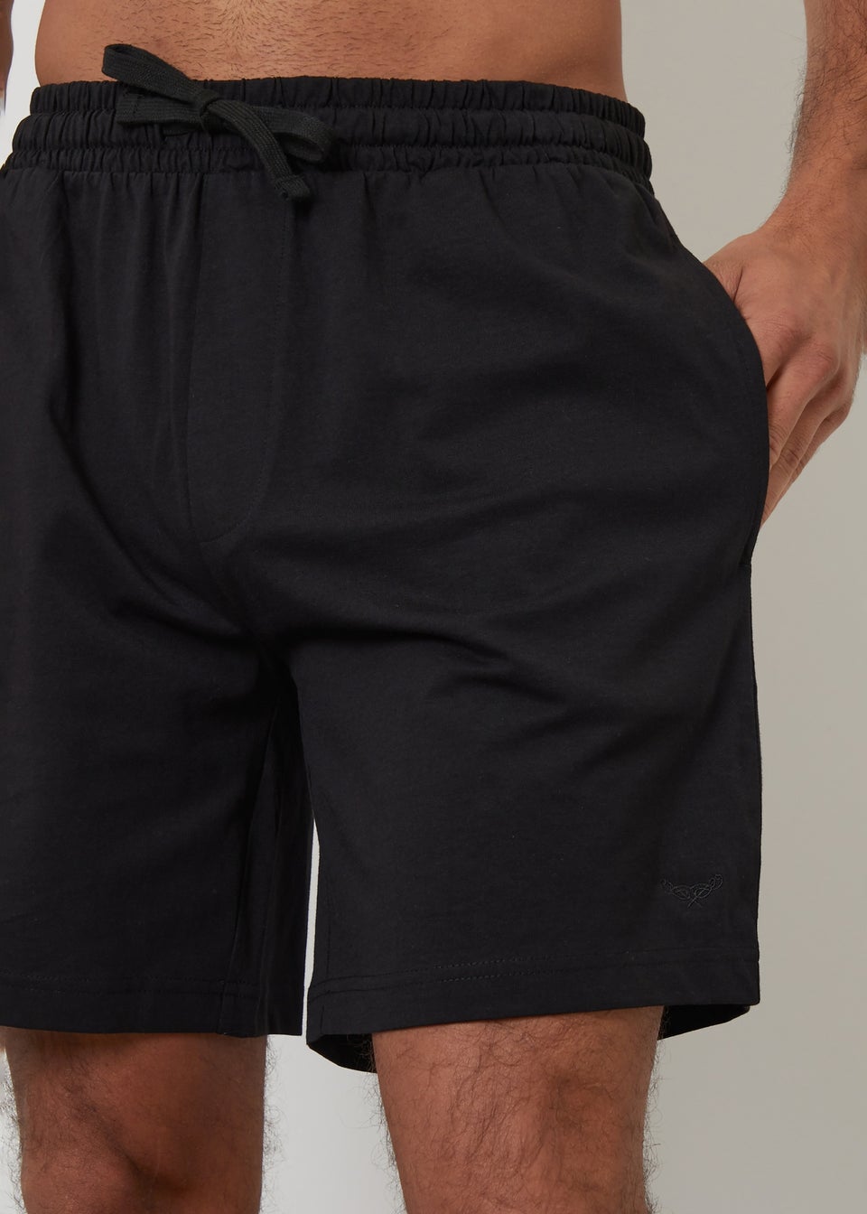 Threadbare Black 2 Pack Cotton Blend Lounge Shorts