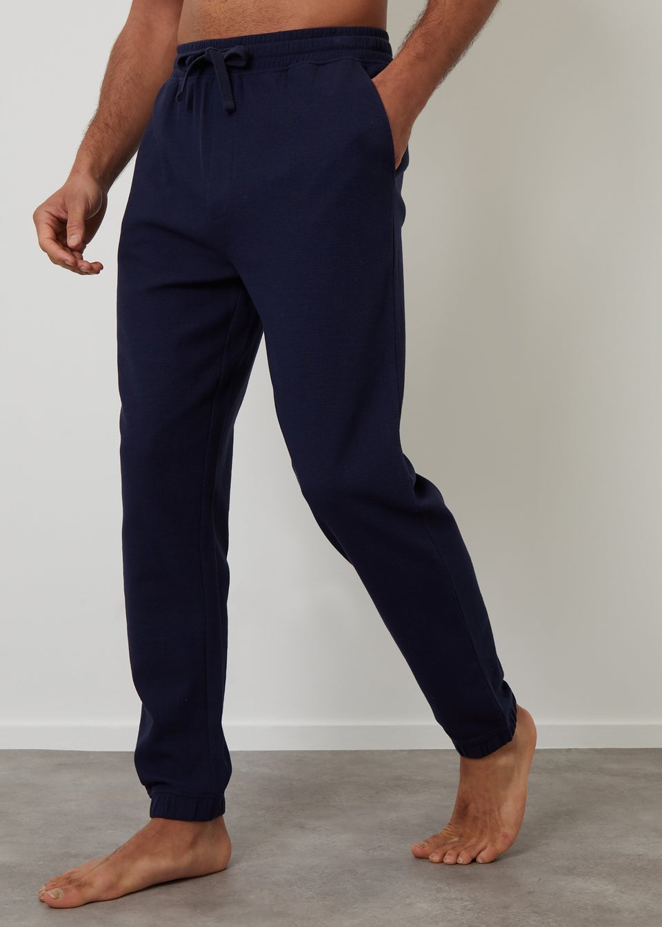 Threadbare Navy 2 Pack Waffle Textured Cotton Lounge Pants