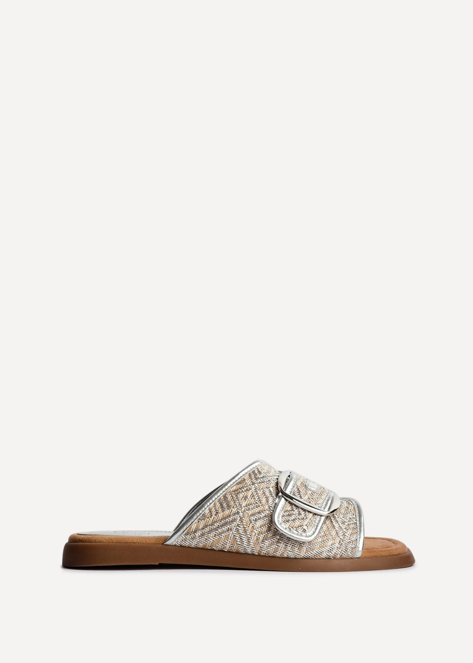 Linzi Zuma Silver Woven Flat Slider Sandal