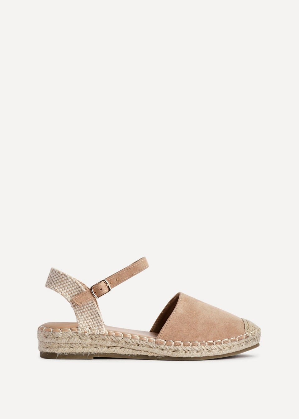 Linzi Neroli Taupe Suede Closed Toe Espadrille Flatform Sandal