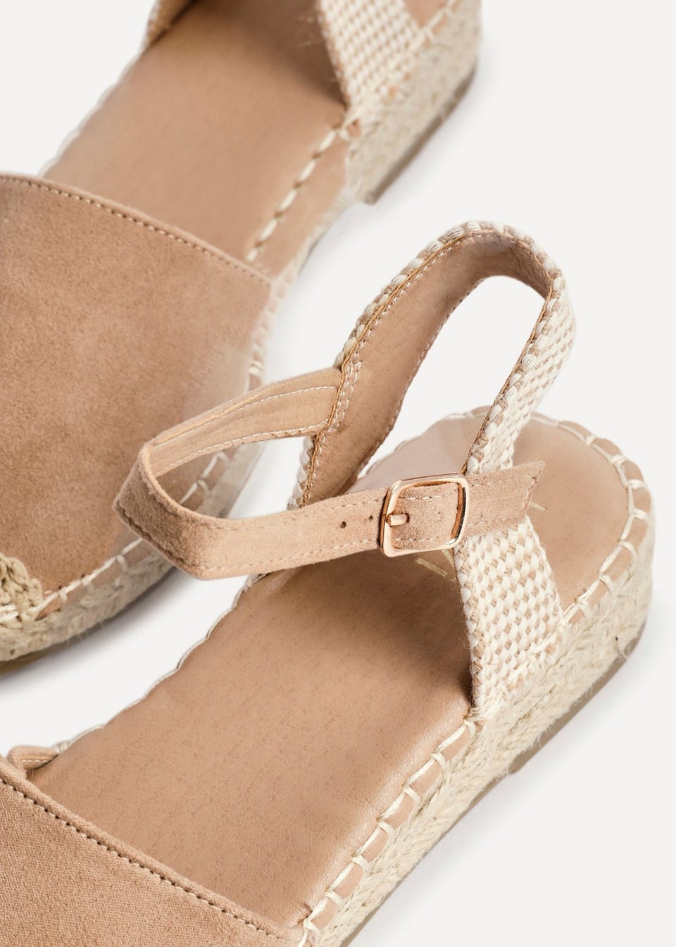 Linzi Neroli Taupe Suede Closed Toe Espadrille Flatform Sandal