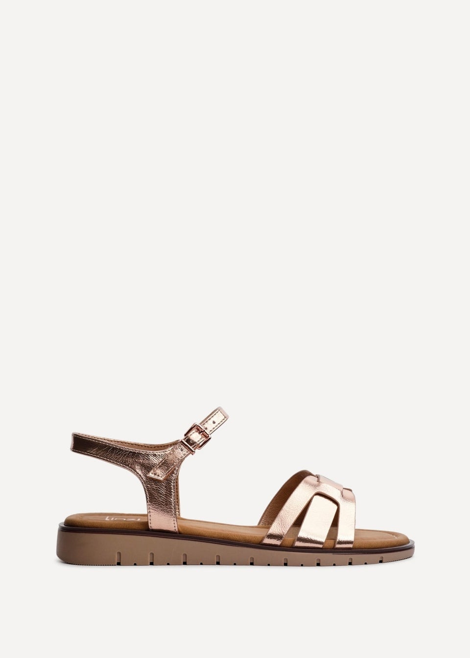 Linzi Isabel Pink Faux Leather Two Part Sandal