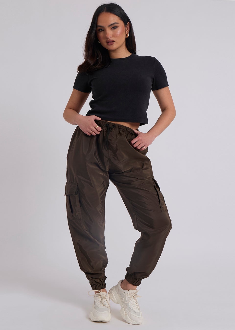 Urban Bliss Khaki Parachute Cargo Trouser
