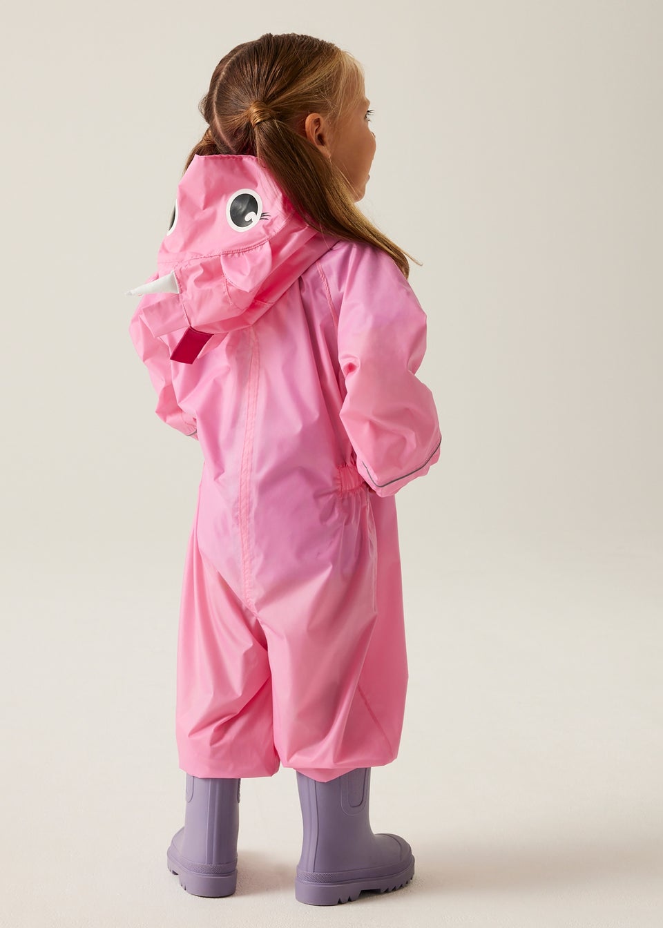 Regatta Luna Pink Kids Charco Waterproof Breathable Isolite Rainsuit (6 Months - 6 Years)