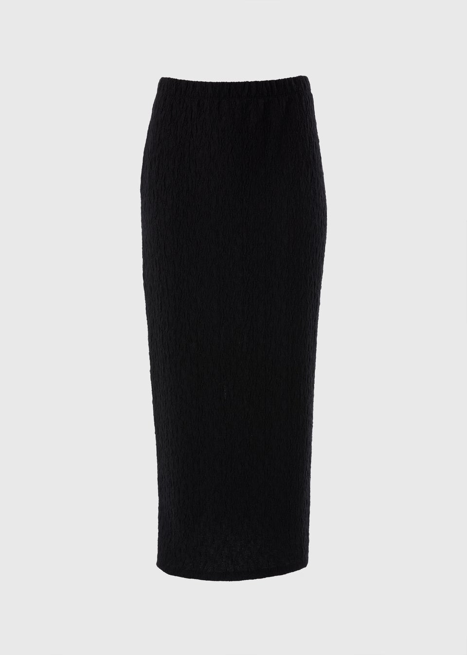 Black Hyper Texture Midaxi Skirt