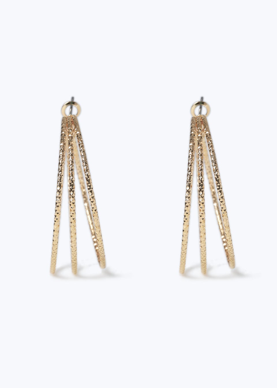 Muse Gold XL Wire 4 Row Hoop Earrings
