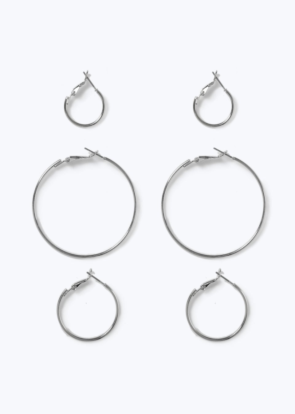Muse 3 Pack Silver Thin Hoop Earrings